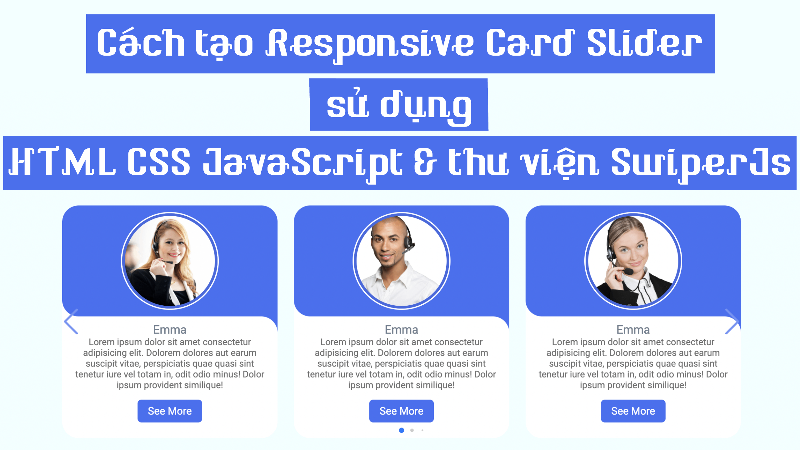 Responsive Card Slider bằng HTML CSS JavaScript sử dụng thư viện SwiperJs