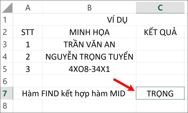Hướng dẫn sử dụng hàm FIND trong Excel - 10
