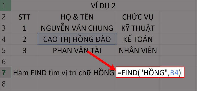 Hướng dẫn sử dụng hàm FIND trong Excel - 3