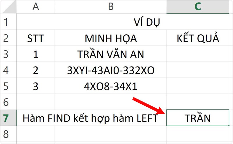 Hướng dẫn sử dụng hàm FIND trong Excel - 8