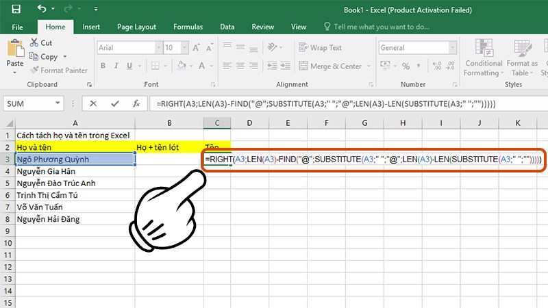 Hướng dẫn tách họ và tên thành từng cột riêng trong Excel - 7