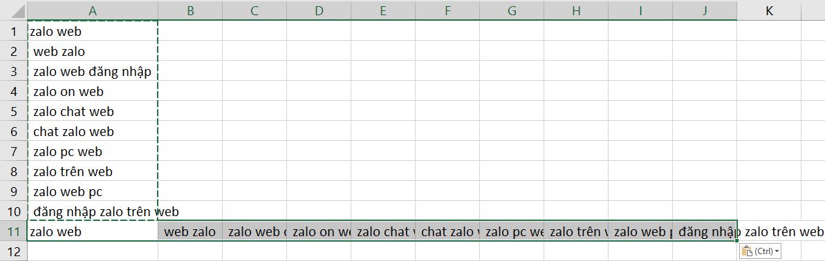 C&aacute;ch chuyển cột th&agrave;nh d&ograve;ng - d&ograve;ng th&agrave;nh cột trong Excel - 13
