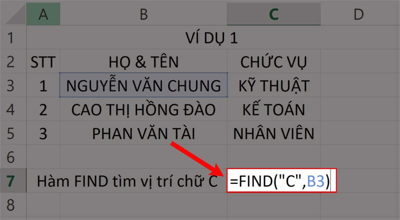 Hướng dẫn sử dụng h&agrave;m FIND trong Excel - 1