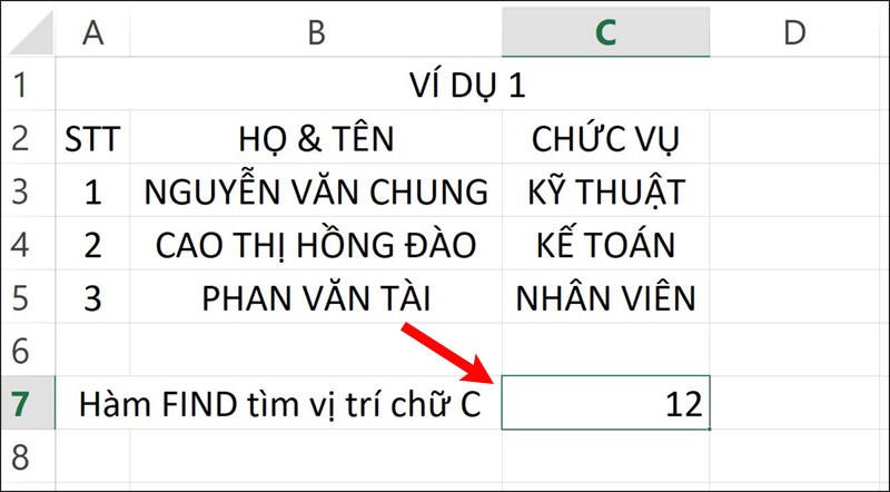 Hướng dẫn sử dụng h&agrave;m FIND trong Excel - 2