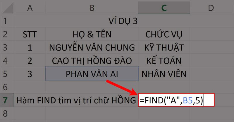 Hướng dẫn sử dụng h&agrave;m FIND trong Excel - 5