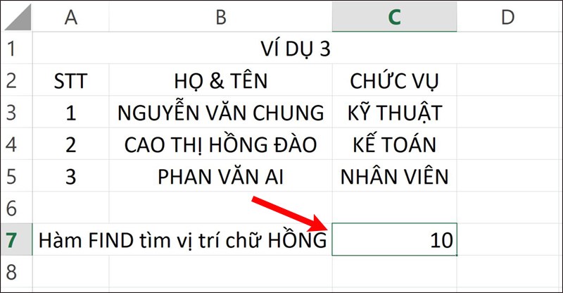 Hướng dẫn sử dụng h&agrave;m FIND trong Excel - 6