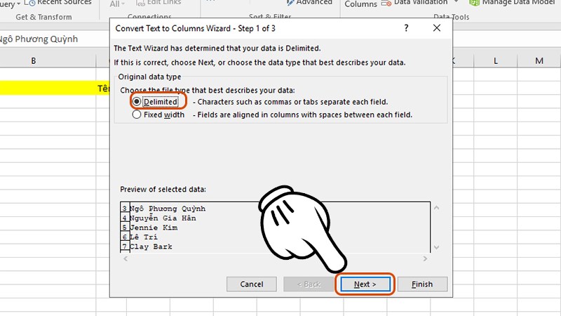 Hướng dẫn t&aacute;ch họ v&agrave; t&ecirc;n th&agrave;nh từng cột ri&ecirc;ng trong Excel - 13